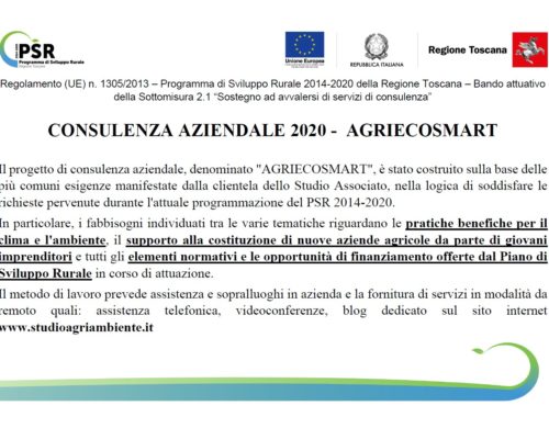“AGRIECOSMART” IL PROGETTO DI CONSULENZA AGRICOLA