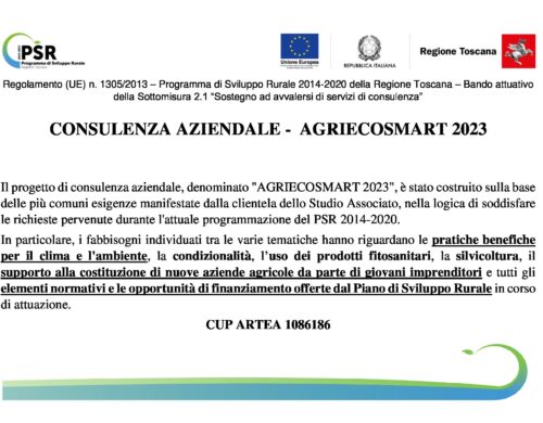 “AGRIECOSMART 2023” IL PROGETTO DI CONSULENZA AGRICOLA